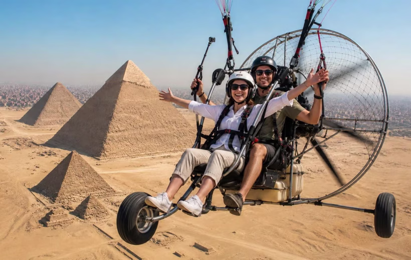 Paramotor Flight Over the Pyramids of Giza | Fly Above Egypt’s Greatest Wonder